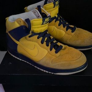 RARE Nike Dunk High Golden State Warriors Blue / Yellow